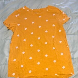 Old Navy Orange Polka Dot Short Sleeve Tee